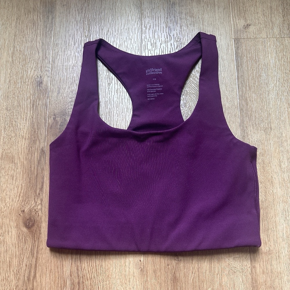 Girlfriend Collective Plum‎ Paloma Racerback Sports Bra Size XS